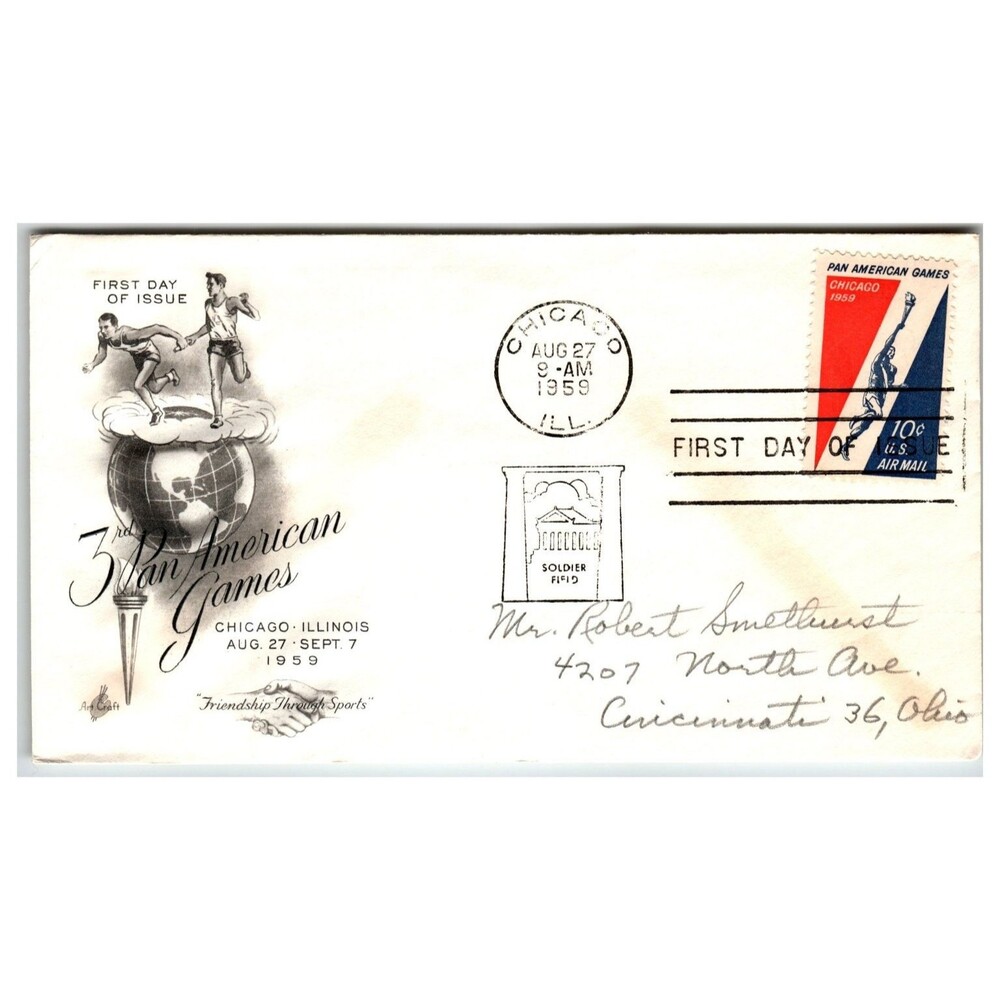 Scott #C55 1959 Pan American Games First Day Cover FDC Artcraft